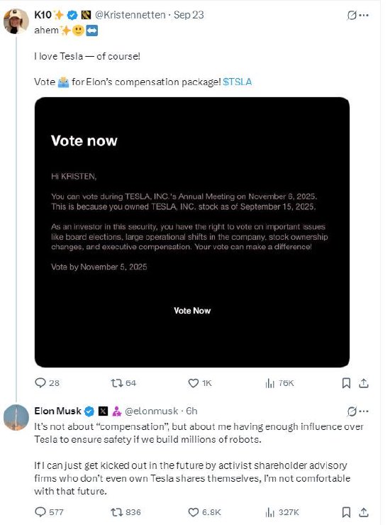马斯克呼吁股东投票,以确保其对特斯拉有足够